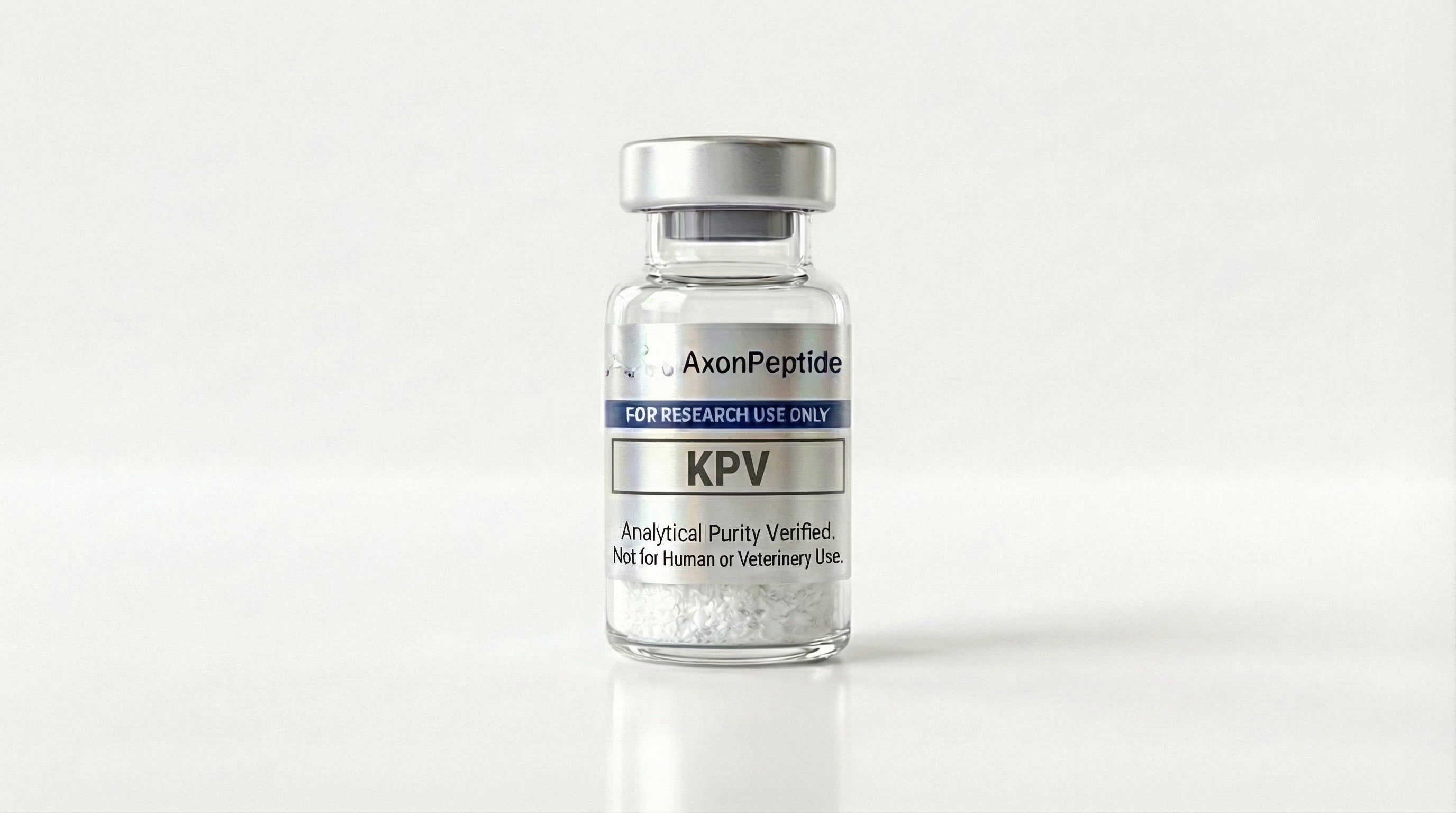 AXP-KPV lyophilized peptide vial, alpha-MSH tripeptide NF-kB inhibition research, RUO