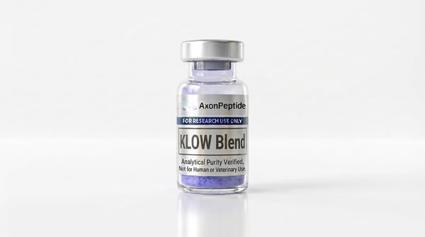 AXP-KLOW peptide blend lyophilized vial, KPV BPC-157 anti-inflammatory research formulation, RUO