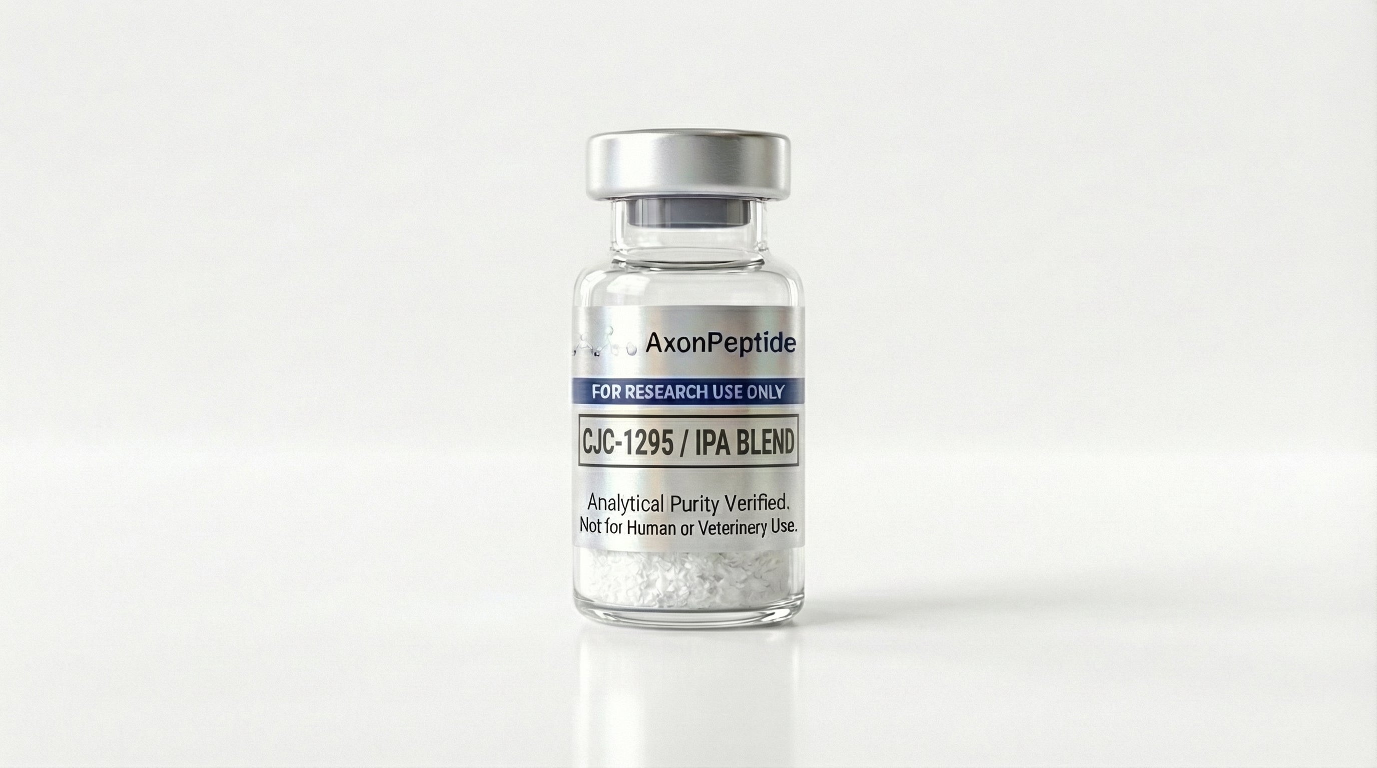 AXP CJC-1295 Ipamorelin peptide blend lyophilized vial, GHRH ghrelin agonist combination, research use only