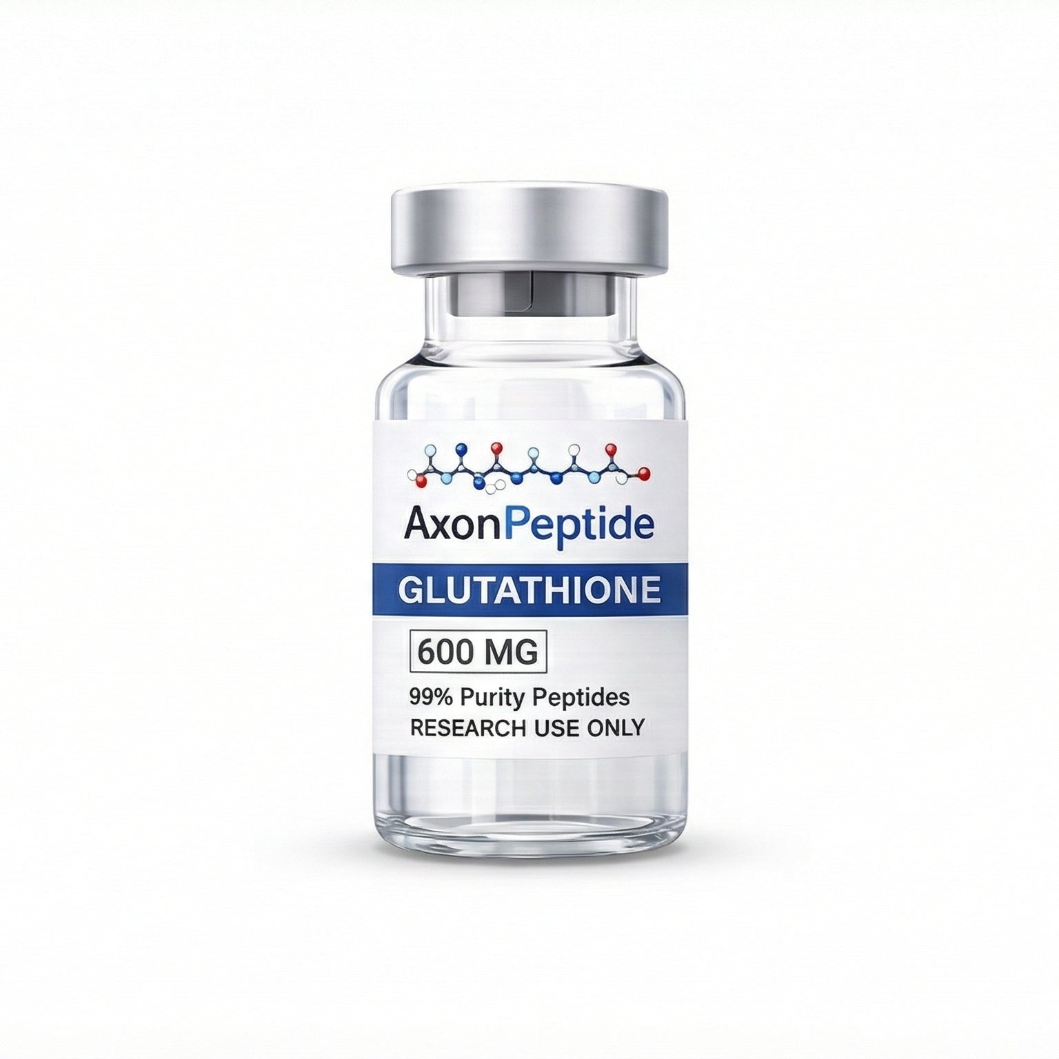 Vial labeled 'Axon Peptide Glutathione' on a white background