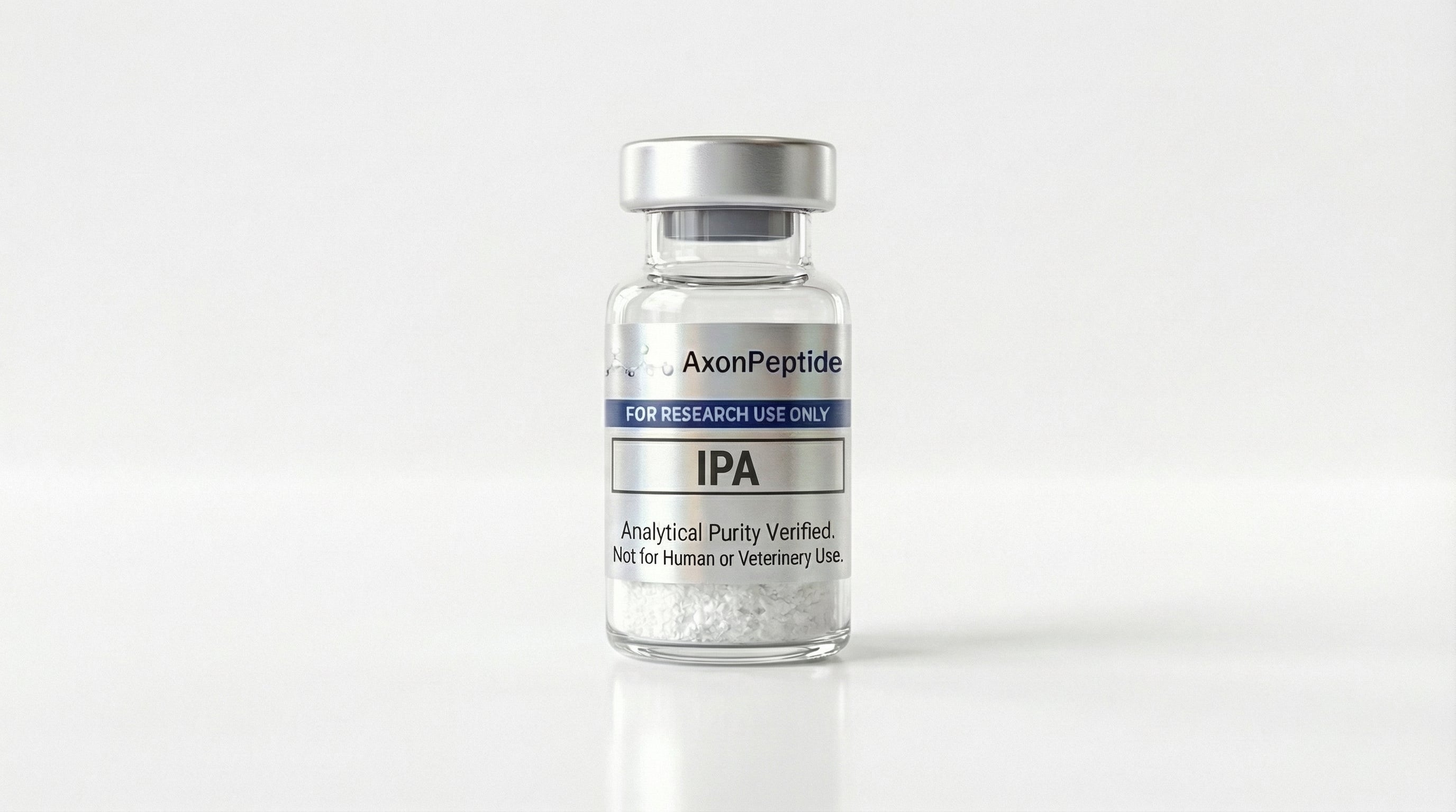 AXP I Series IPMO ipamorelin lyophilized vial, ghrelin receptor agonist GH secretagogue research, RUO