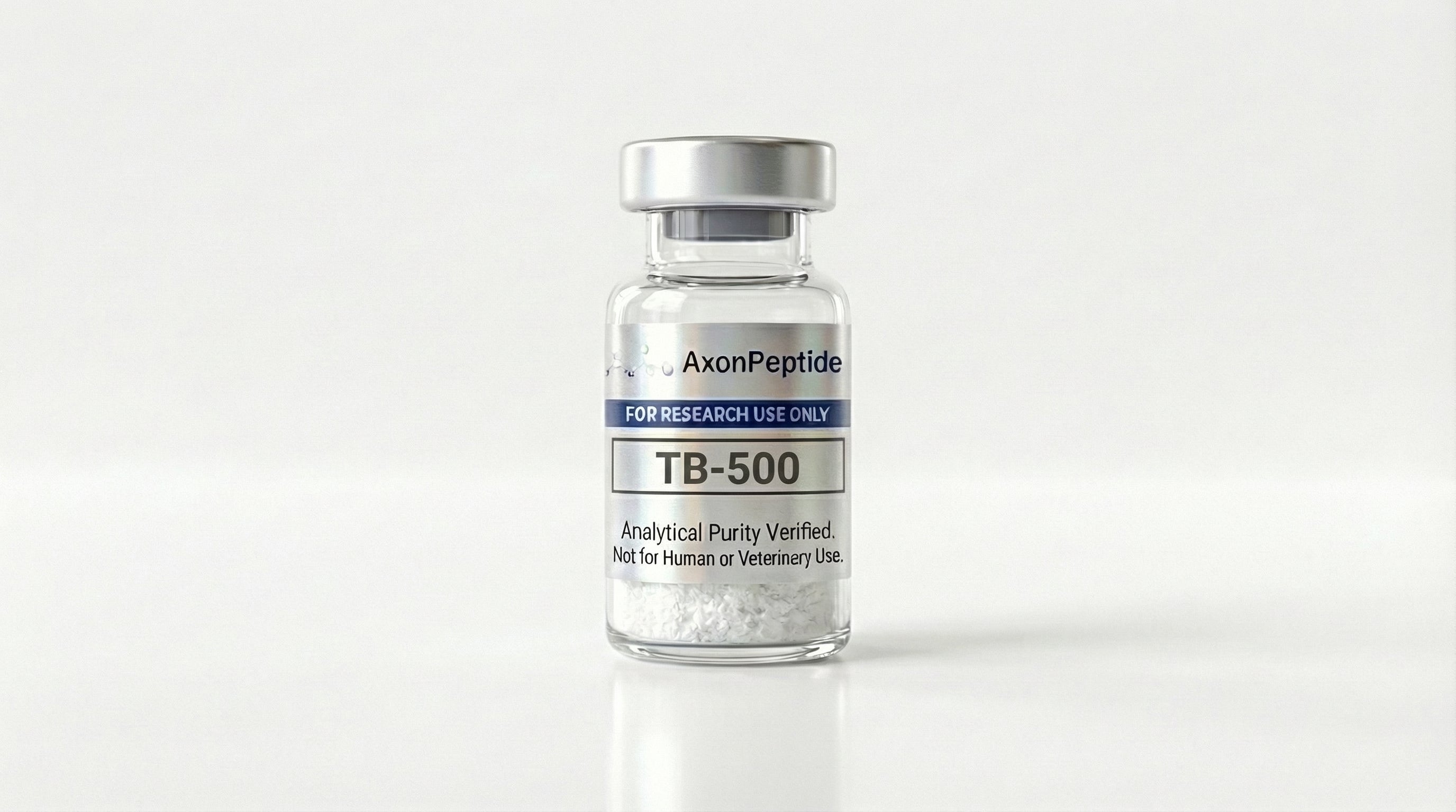 AXP-TB-500 lyophilized peptide vial, thymosin beta-4 heptapeptide fragment, research use only