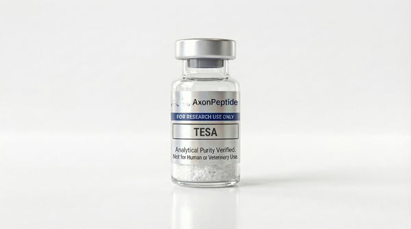 AXP T Series TESM tesamorelin lyophilized vial, GHRH analog visceral adipose tissue research, RUO